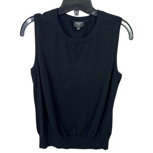 TALBOTS WOMEN’S BLACK CASHMERE CREW NECK SWEATER VEST SZ M/P